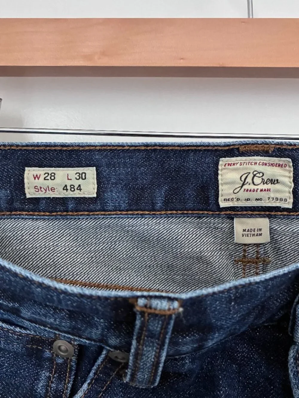 J. Crew Japanese Selvedge Denim Jeans 28x28 Slim 484 Mens